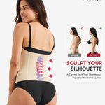 Nebility Waist Trainer for Women Corset Shapewear Tummy Control Waist Cincher Body Shaper Workout Girdle(Medium, Beige)