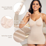 ONEW Shapewear For Women Compression Tank Tops Tummy Control Seamless Body Shaper V-Neck Camisole Cami Tops,Beige,Small