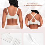 Wireless Jelly Bras for Women No Underwire Scalloped Full Coverage Push Up Padded Bra Comfortable Tshirt Bralettes(A2# White(Jacquard Pattern),Small)