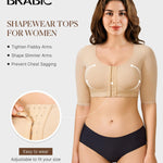 BRABIC Shaper Tops for Women Arm Compression Post Surgery Front Closure Bra Tank Top Shapewear (Beige, XX-Large)