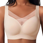 Women Jelly Bras No Underwire V Mesh Buttery Soft Tshirt Bra Seamless Wireless Convertible Everyday Bra