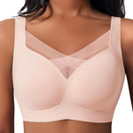 Women Jelly Bras No Underwire V Mesh Buttery Soft Tshirt Bra Seamless Wireless Convertible Everyday Bra