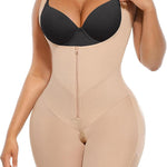 FeelinGirl Fajas Colombianas Moldeadoras Butt Lifting Shapewear Tummy Control Postpartum Faja Body Shaper with Zipper Crotch