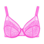 HSIA Minimizer Bras for Women Enchante Full Coverage Underwire Bras Plus Size Lifting Floral Lace Bra for Heavy Breast Hot Pink