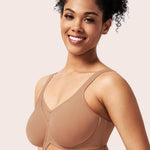 HSIA Minimizer Bras for Women Plus Size, Full Coverage Coolcomfort T Shirt Unlined Bra with Underwire for Heavy Breast, Warm Taupe 34C