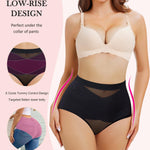Nebility 2 Piece Tummy Control Shapewear Butt Lifting Underwear for Women Lower Belly Waist Trainer Seamless Faja Body Shaper (Black 2pk, Medium)