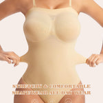 Werena Strapless Shapewear Bodysuit for Women Tummy Control Seamless Thong Body Shaper with Removable Straps Under Dress (Nude,2XL)