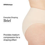 SPANX SPANXshape Everyday Shaping Brief - Core Control Shapewear Underwear - Invisible Under Clothes - Seamless Design - Soft Nude - Medium