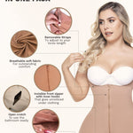 Sonryse 096ZF Fajas Colombianas Postparto Levanta Pompis Reductoras y Moldeadoras Colombian Postpartum Shapewear Mocha L