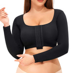 Nebility Arm Compression Sleeve Women Arm Shaper Post Surgery Post Surgery Front Closure Bra(Black,Small)