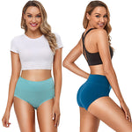 OLIKEME High Waisted Tummy Control Underwear Womens Soft Breathable Cotton Panties Plus Size Ladies Postpartum Briefs