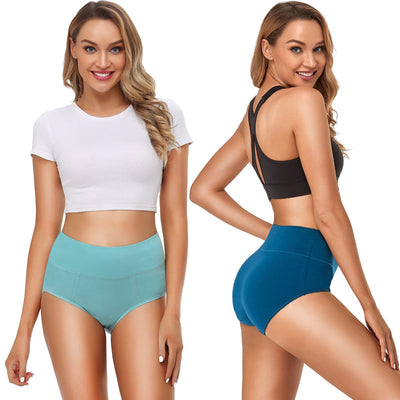 OLIKEME High Waisted Tummy Control Underwear Womens Soft Breathable Cotton Panties Plus Size Ladies Postpartum Briefs