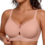 Popilush Womens Wireless Push Up Bra No Underwire Comfortable Supportive Mesh Crossover Bralette Seamless Everyday Tshirt Bra