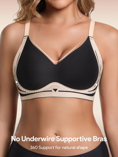 HBselect Jelly Bras for Women No Underwire Comfort Wireless Push Up Bras Seamless Tshirt Bralettes for Women