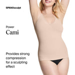 SPANXsculpt Power Series Cami - Camisole Shapewear for Women - Adjustable Straps - V Neck - Soft, Seamless Cami - Soft Nude - X Large