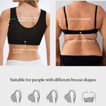 BRABIC Zipper Front Closure Bras for Women Mastectomy Wireless Compression Everyday Post Surgery Bra Black, Medium