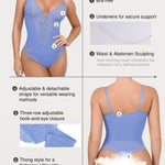 Popilush Shapewear for Women Tummy Control Lace Bodysuit V Neck Sleeveless Corset Tops Thong Bodysuits