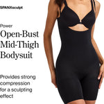 SPANX SPANXsculpt Power Series Open-Bust Mid-Thigh Bodysuit - Level 4 Compression - Lightweight Body Shapewear for Women