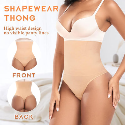 Werena Tummy Control Thong Shapewear for Women High Waist Shaping Underwear Seamless Thongs Panties