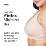 SPANX Low Profile Wireless Minimizer Bra - Minimize Breast Size by Up to 1 Inch - Breathable, Quick-Drying Fabric - Champagne Beige - 36C