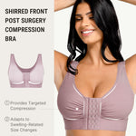 FeelinGirl Front Closure Everyday Bra for Women Post Surgery Compression Support Bra with Adjustable Straps Wirefree Purple XL