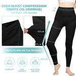 Compression Pantyhose for Women, 20-30 mmHg Footless Medical Compression Stockings, Waist High Opaque Graduated Support Compression Hose Tights for Edema, Varicose Veins, Swelling