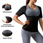 DYUAI Sauna Shirt for Women Sauna Suit for Women Waist Trainer Sauna Sweat Vest Workout Body Shaper Zipper(6005-07-L)