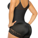 YIANNA Postpartum Fajas Colombianas Moldeadoras Full Body Shapewear Tummy Control for Women Body Shaper Girdles Compression Garment with Side Bust Pad, YA7510-Black-L