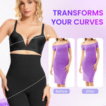 SIMIYA Shapewear Tummy Control Shorts for Women, 5-IN-1 Body Shaper High Waisted Girdle Boyshort Slip Short for Under Dresses Black