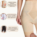 6209 High Waist Thigh Shaper | Size Sm - 15X | Made in USA | Flex Fit | No Top Roll | Firm - Extra Firm Tummy-Thigh Control Beige