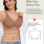 Popilush Wireless Seamless Bralette for Women, No Underwire Soft Support Bras, Breathable Smooth Comfort Everyday Summer Wear,Brown,40B/38C/38D