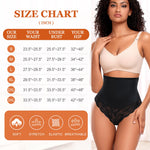 Werena Women Shapewear Tummy Control Thong Underwear High Waisted Body Shaper Panties Lace Shaping Girdle Thongs(Black, Medium)