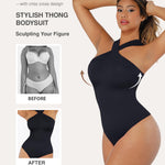Lover-Beauty Body Suits for Women Shapewear Bodysuits Tummy Control Halter Top Bodysuit Thong Body Suit Criss Cross Shapewear Bodysuit Black