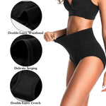 OLIKEME Tummy Control Cotton Underwear for Women Plus Size Breathable Postpartum Panties High Waisted Briefs Multicolor