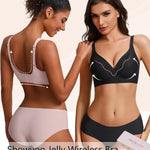 Showyoo Wireless Bras for Women Seamless Bralette Full Coverage Everyday Bra Lace Trim Wire-Free Comfort Daily Bras Dusty Rose M