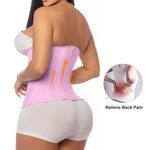 SHAPERX Waist Trainer for Women Underbust Corset Shapewear Tummy Control Workout Waist Cincher Body Shaper Zipper and Hooks, SZ7310-Pink-S