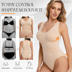 ONEW Shapewear Bodysuit for Women Tummy Control Seamless Body Suits Deep V Neck Body Shaper Going Out,Beige,Medium