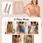 HSIA Strapless Bras for Women, Longline Corset for Large Bust Plus Size Supportive Bustier Minimizer Convertible Bandeau, Dark Beige 34DD