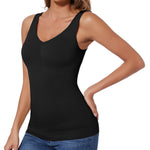 JOYSHAPER Women Tummy Control Shapewear Tank Tops V Neck Seamless Compression Camisole Slimming Body Shaper Cami Black