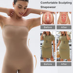 SHAPERX Strapless Shorts Bodysuit for Women Tummy Control Shapewear Seamless Sculpt Body Shaper with Removable Straps