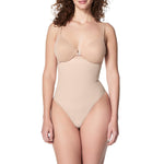 SPANX SPANXsculpt Power Series High-Waisted Thong - Women's Shapewear Lingerie - Seamless Thong - No Visible Panty Lines - Soft Nude - Medium