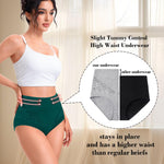 MISSWHO Cotton Underwear Women High Waisted Tummy Control Briefs C Section Postpartum Ladies Panties Large, 5 Packs