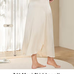 MANCYFIT Long Half Slip for Women Under Dress Satin Slip Skirt Extenders 36" Maxi Underskirt Nude XX-Large