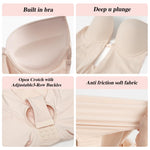 Slimers Backless Shapewear Strapless Bodysuit - Low Back Women Body Shaper : Slimming Built In Bra With Plunge Beige for Women Butt Lifter