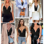 JOYSHAPER Bodysuit for Women Tummy Control Deep U Plunge Shapewear Backless Full Body Shaper Strapless Corset Body Suit Top