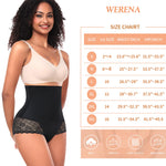 Werena Tummy Control Shapewear Panties for Women High Waisted Shaping Underwear Lace Body Shaper Girdle(01# A Black(lace),Large)