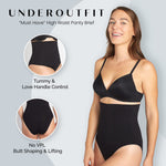 Underoutfit High Waisted Underwear for Women- Tummy Control Shapewear Panty- Small to Plus Sizes, Nude, Medium