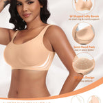 Wireless Jelly Seamless Bras for Women No Underwire Tshirt Full Coverage Padded Bra Comfortable Everyday Bralettes