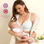 Werena Front Close Wireless Bras Padded Jelly Bra for Women Seamless Bralette for Older Women with Adjustable Straps (White,M)