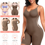 Women's Seamless Shapewear Tummy Control Bodysuit Body Shaper V Neck Seamless Butt Lifter Full Shaping Bodyshapers (Grey Brown,XX-Large)